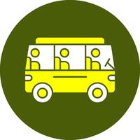 Bus for commute Solid Style Colorful Icon vector