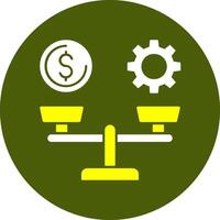 Wage Scale Solid Style Colorful Icon vector