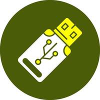 USB Solid Style Colorful Icon vector