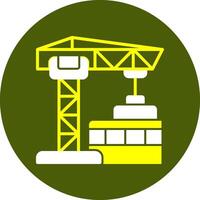Construction Site Solid Style Colorful Icon vector