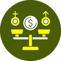 Equal Pay Solid Style Colorful Icon vector