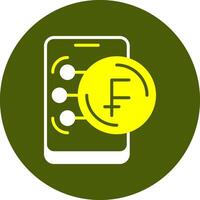 Swiss Franc Solid Style Colorful Icon vector