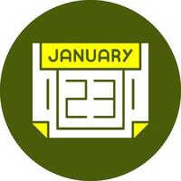 23 January Solid Style Colorful Icon vector