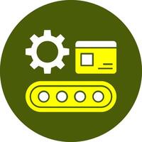 Factory Assembly Line Solid Style Colorful Icon vector