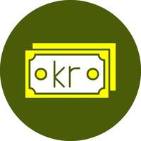 Norwegian Krone Note Solid Style Colorful Icon vector