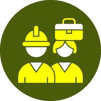 Diverse Work Environment Solid Style Colorful Icon vector