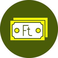 Hungarian Forint Note Solid Style Colorful Icon vector