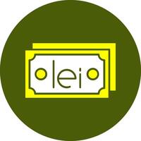 Romanian Leu Note Solid Style Colorful Icon vector