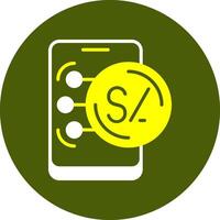 Peruvian Sol Solid Style Colorful Icon vector