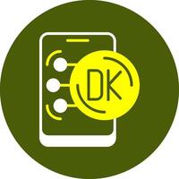 Danish Krone Solid Style Colorful Icon vector