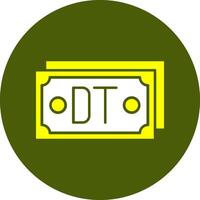 Tunisian Dinar Note Solid Style Colorful Icon vector