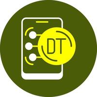 Tunisian Dinar Solid Style Colorful Icon vector