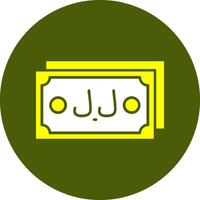Lebanese Pound Note Solid Style Colorful Icon vector