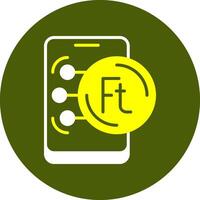 Hungarian Forint Solid Style Colorful Icon vector