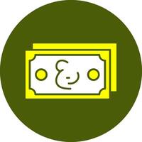 Omani Rial Note Solid Style Colorful Icon vector