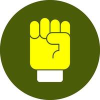 Raising Fist Solid Style Colorful Icon vector