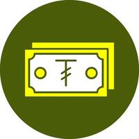 Mongolian Tugrik Note Solid Style Colorful Icon vector