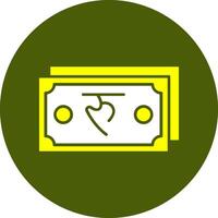 Nepalese Rupee Note Solid Style Colorful Icon vector