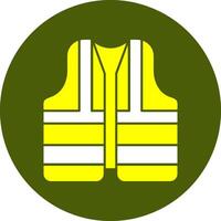 Safety Vest Solid Style Colorful Icon vector