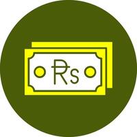 Mauritian Rupee Note Solid Style Colorful Icon vector