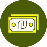 Israeli Shekel Note Solid Style Colorful Icon vector
