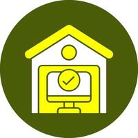 Work from Home Solid Style Colorful Icon vector