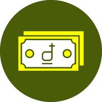Vietnamese Dong Note Solid Style Colorful Icon vector