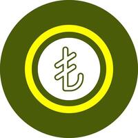 Turkish Lira Sign Solid Style Corlorful Icon vector