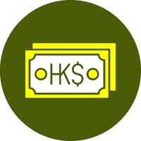 Hong Kong Dollar Note Solid Style Colorful Icon vector
