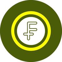 Swiss Franc Sign Solid Style Corlorful Icon vector