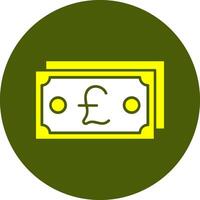 British Pound Sterling Note Solid Style Colorful Icon vector