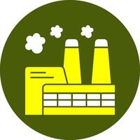 Factory Chimney Solid Style Colorful Icon vector