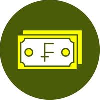 Swiss Franc Note Solid Style Colorful Icon vector