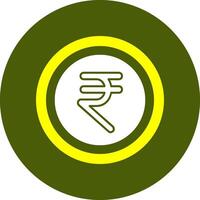 Indian Rupee Sign Solid Style Corlorful Icon vector