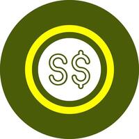 Singapore Dollar Sign Solid Style Corlorful Icon vector