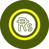 Mauritian Rupee Sign Solid Style Corlorful Icon vector