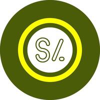 Peruvian Sol Sign Solid Style Corlorful Icon vector