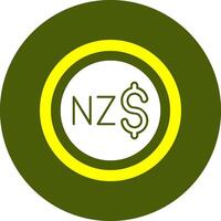New Zealand Dollar Sign Solid Style Corlorful Icon vector