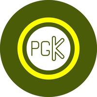 Papua New Guinean Kina Sign Solid Style Corlorful Icon vector