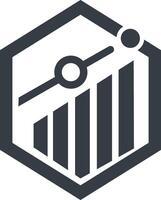 a graph icon with a bar chart vector