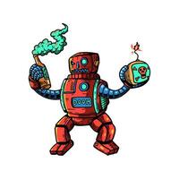 robot illustration for design, template, logo, icon, character design, etc vector