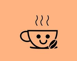 A coffee cup with a smiley face on it vector