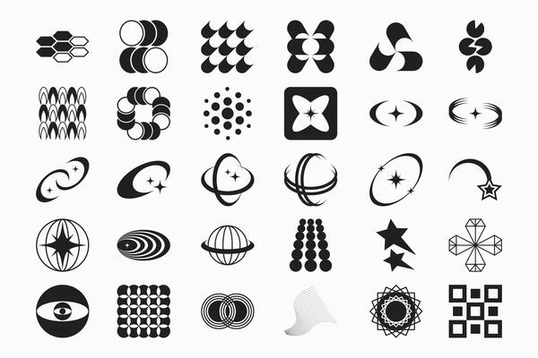 Abstract Y2K Shapes Illustration Pack