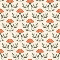 Delicate Botanical Floral Pattern in Vintage Style vector