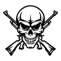 Human Gun Skull vector