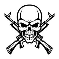 Skull Head Gun vector