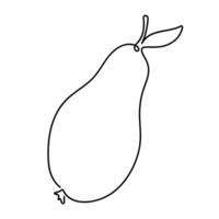 Minimalist One Line Drawing of a Pear with Leaf vector
