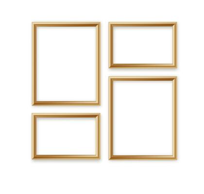 Wooden photo frame collection. 3D picture frame design for image or text