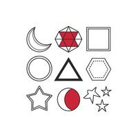 A set of geometric shapes and stars , art vector