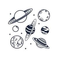 drawing of a Solar system planets illustration vector